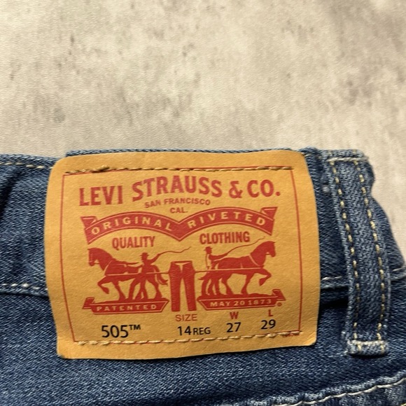 Vtg Levis Jeans Student 14Reg 27x29 Medium Wash 505 Regular Straight Leg Denim - Picture 9 of 10